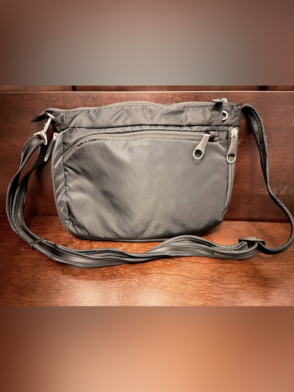 PacSafe Black Nylon Crossbody Belt Bag NEW